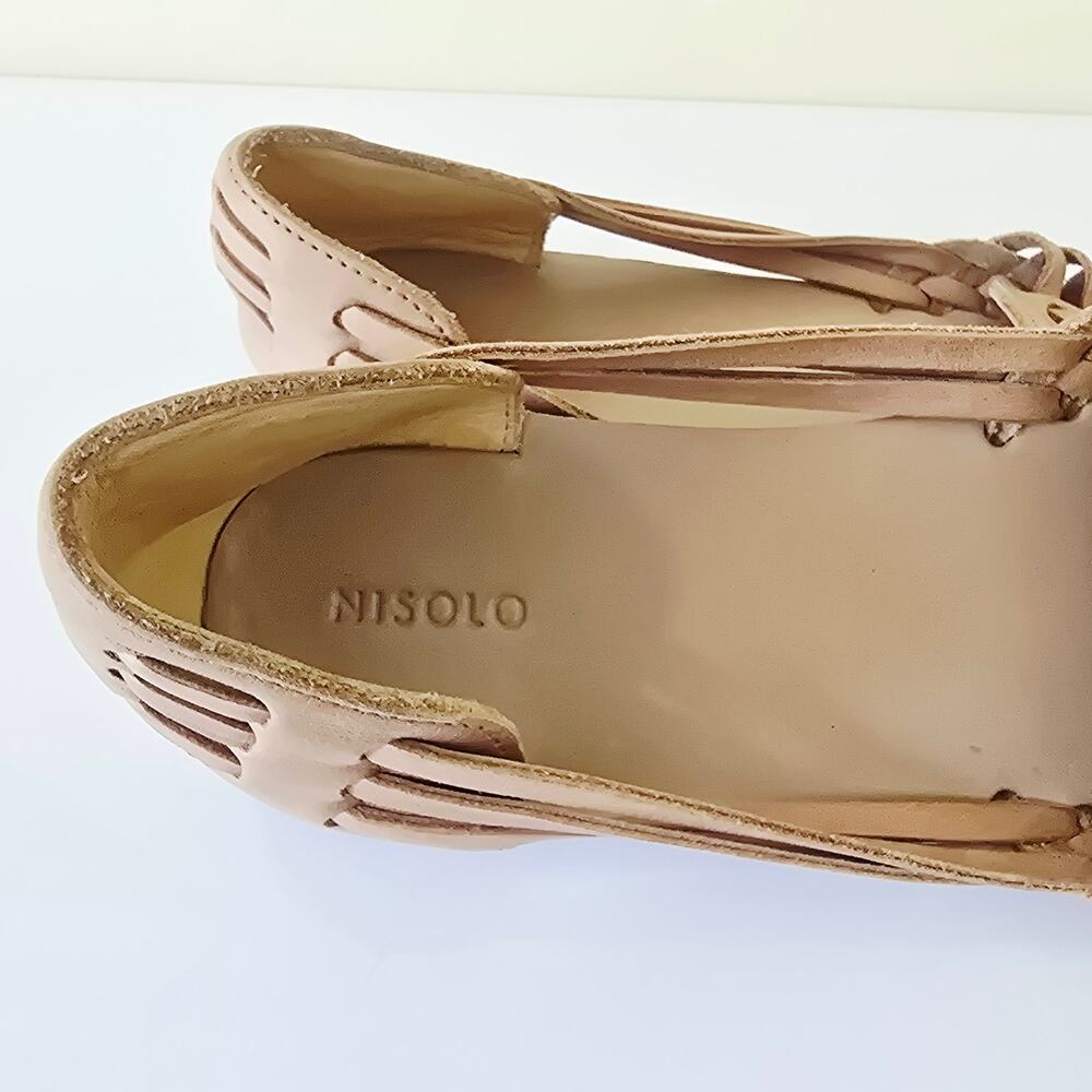 Nisolo Huarache Almond Tan Woven Leather Sandals Women's Size 9 - Picture 10 of 11